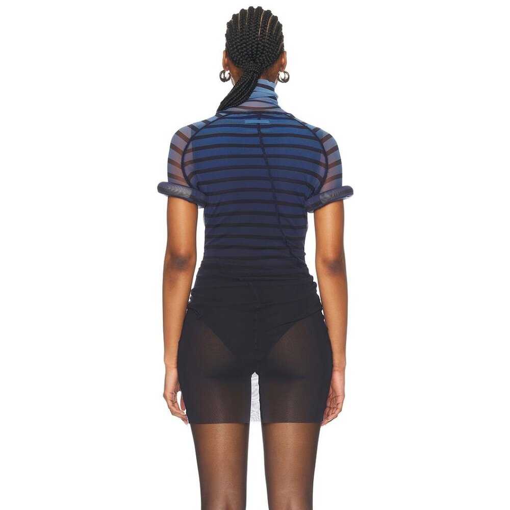 Jean Paul Gaultier 3d Collar Short Dress in Black, Navy, & Light Blue - Picture 2 of 9